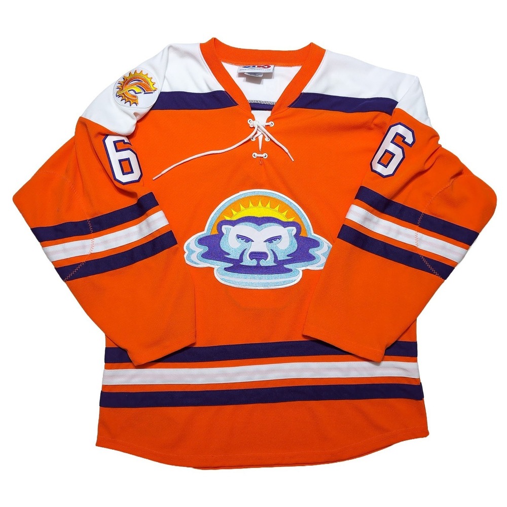 ATHLETIC KNIT Orlando Solar Bears Hockey Jersey Orange Men's Medium M